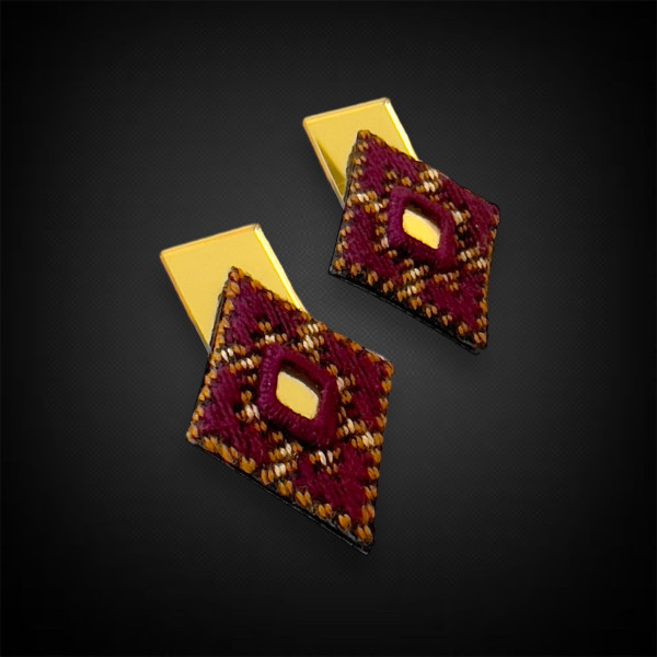 Mirror Embroidery Geometric Earrings 2