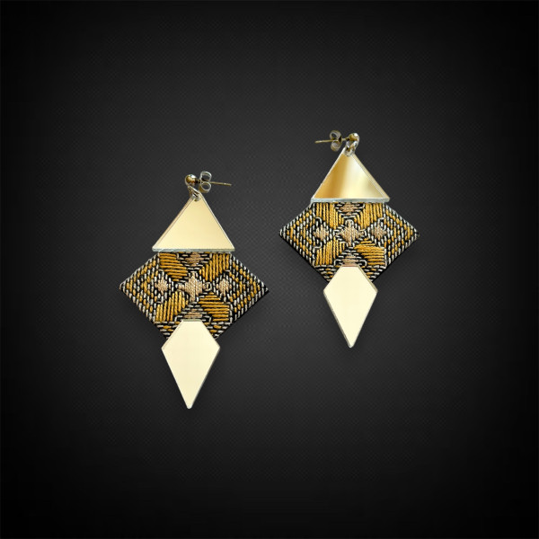 Mirror Embroidery Geometric Earrings 3