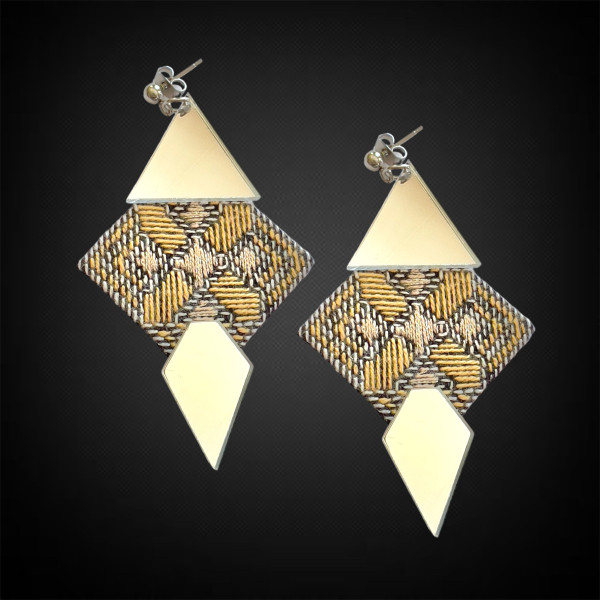 Mirror Embroidery Geometric Earrings 3