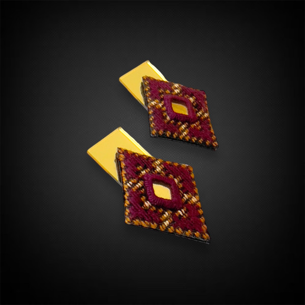 Mirror Embroidery Geometric Earrings 2