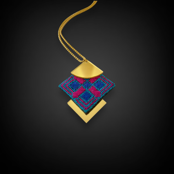 Mirror Embroidery Geometric Necklace & Pendant 4