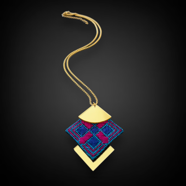 Mirror Embroidery Geometric Necklace & Pendant 4