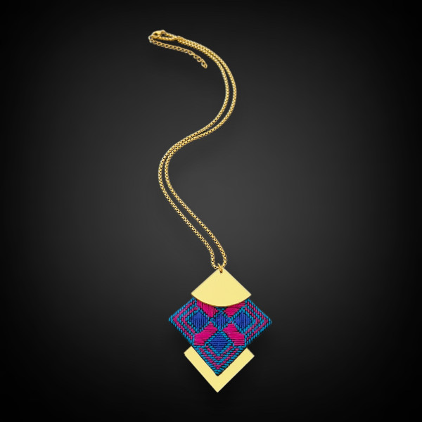 Mirror Embroidery Geometric Necklace & Pendant 4