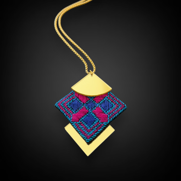 Mirror Embroidery Geometric Necklace & Pendant 4