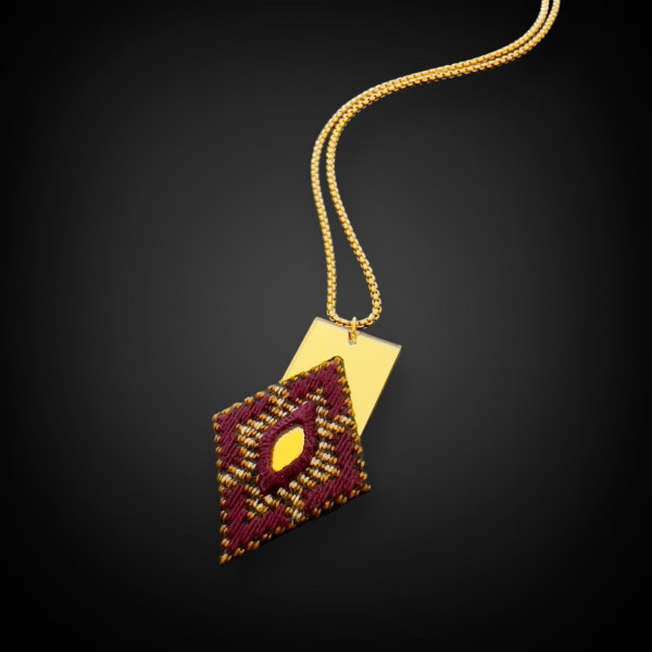 Mirror Embroidery Geometric Necklace & Pendant 3