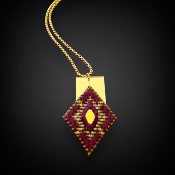 Mirror Embroidery Geometric Necklace & Pendant 3