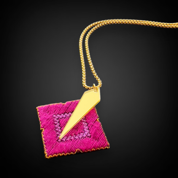 Mirror Embroidery Geometric Necklace & Pendant 1