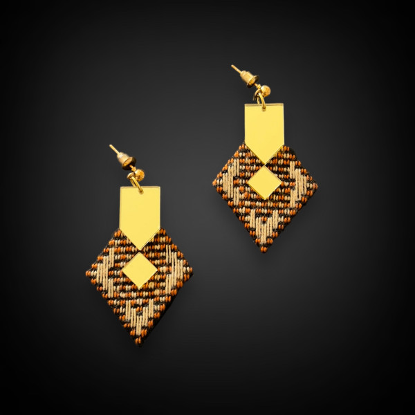 Mirror Embroidery Geometric Earrings 5